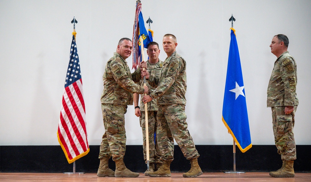 The 379th EABG conducts mass change of command