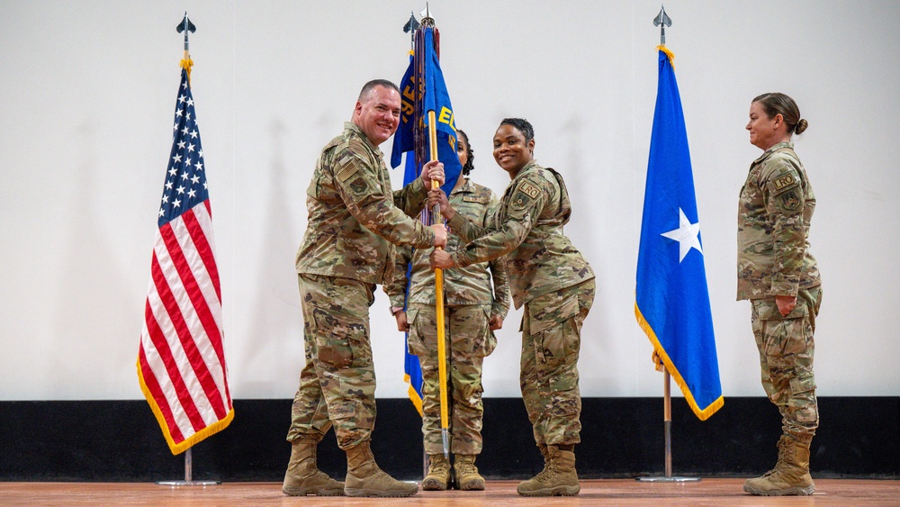 The 379th EABG conducts mass change of command