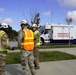USACE Wilmington District Commander, Col. Brad Morgan visits the Generator Staging Base in Charlotte, NC.