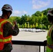 USACE Wilmington District Commander, Col. Brad Morgan visits the Generator Staging Base in Charlotte, NC.