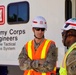 USACE Wilmington District Commander, Col. Brad Morgan visits the Generator Staging Base in Charlotte, NC.