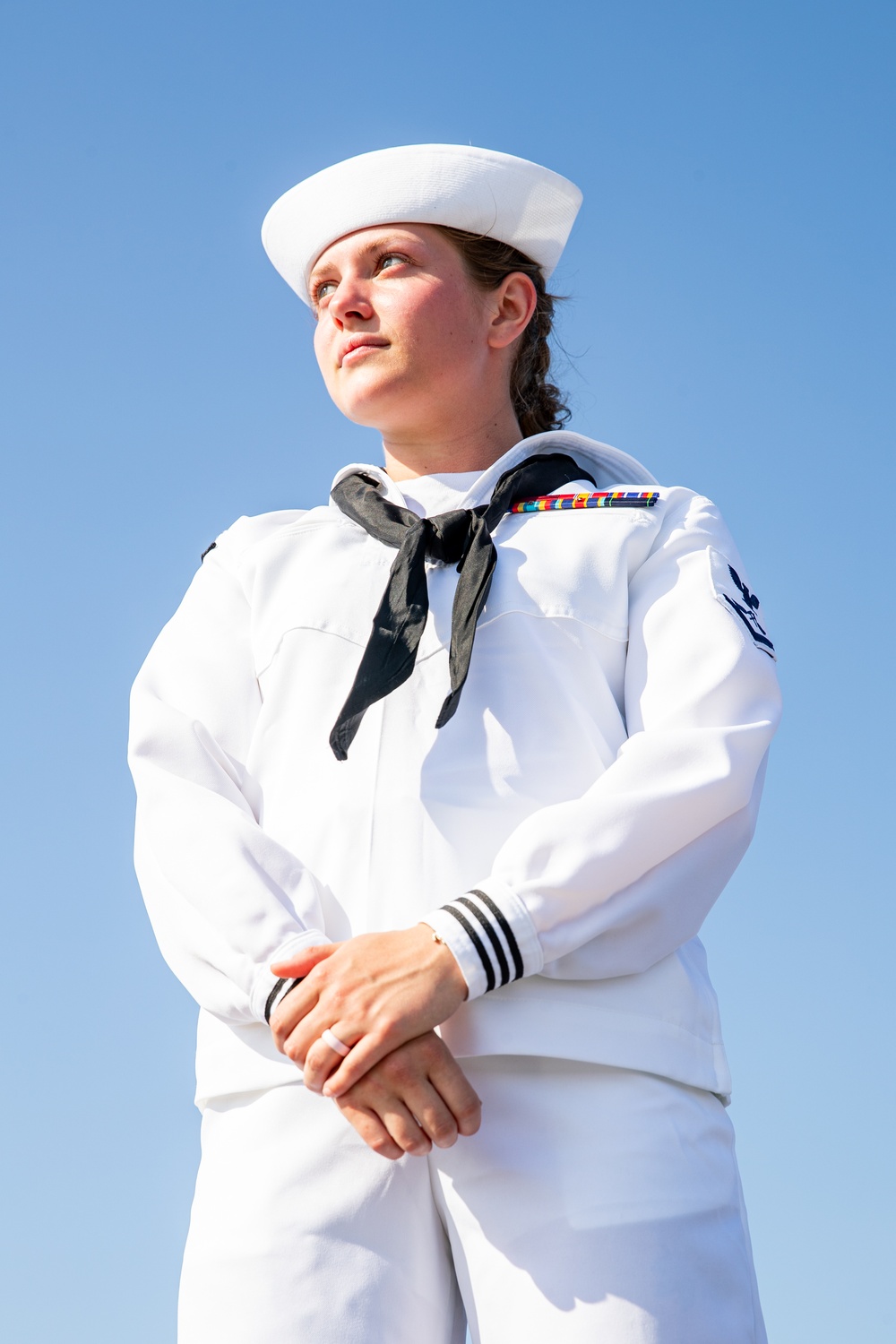 USS George Washington Sailors man the rails