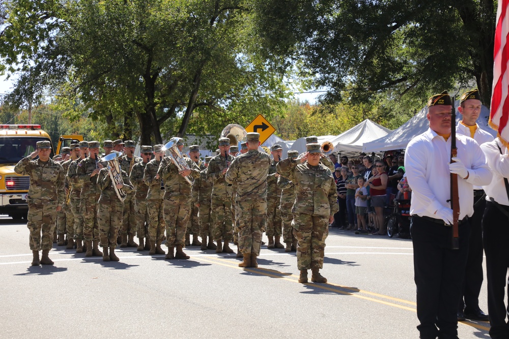 Fort McCoy Garrison Commander leads Army Band in Cranfest Parade