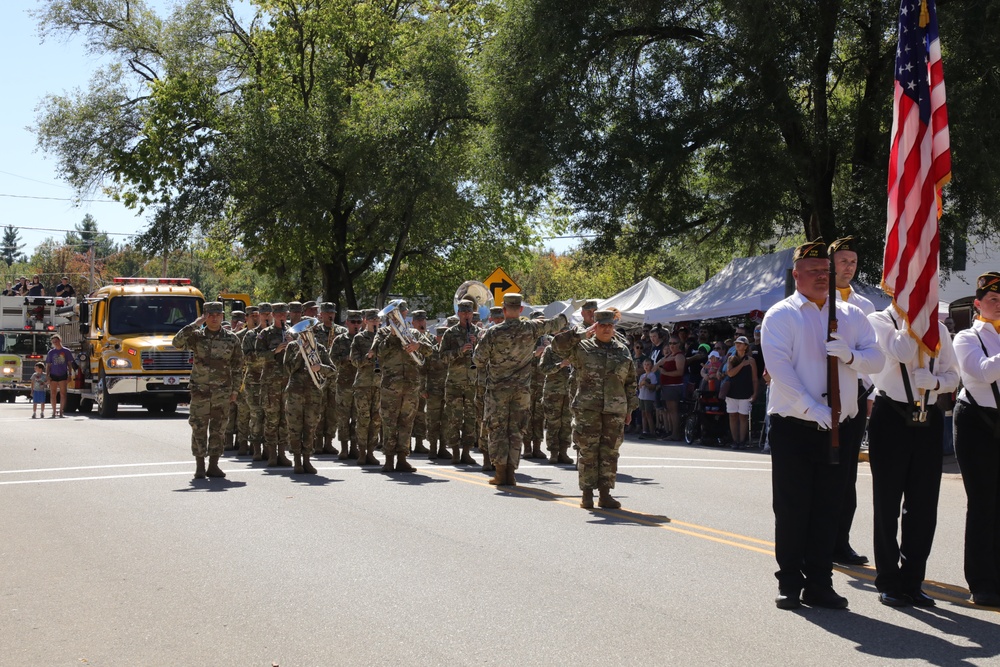 Fort McCoy Garrison Commander leads Army Band in Cranfest Parade