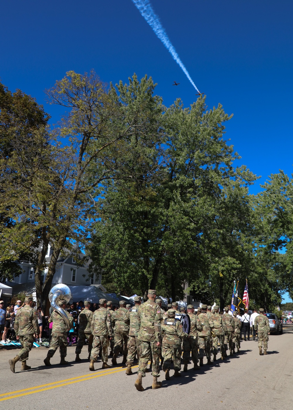 Fort McCoy Garrison Commander leads Army Band in Cranfest Parade