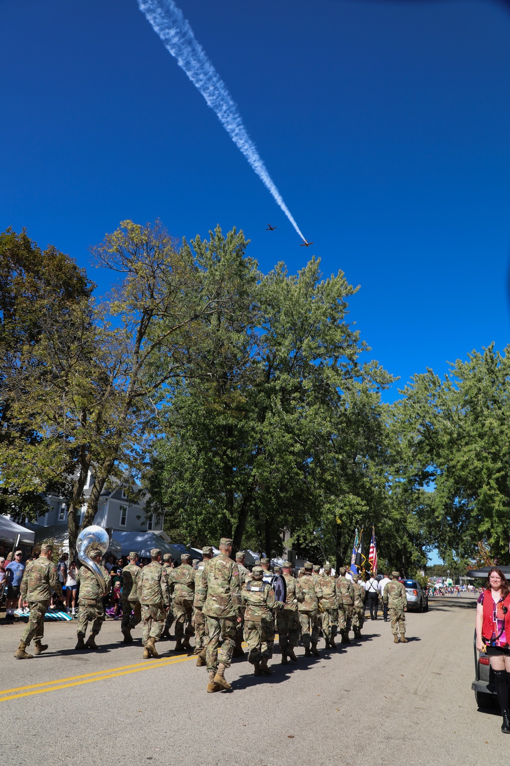 Fort McCoy Garrison Commander leads Army Band in Cranfest Parade