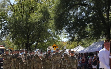 Fort McCoy Garrison Commander leads Army Band in Cranfest Parade