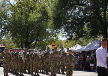 Fort McCoy Garrison Commander leads Army Band in Cranfest Parade