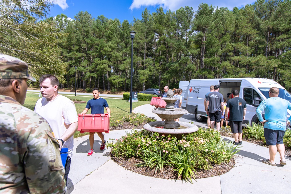 Red Cross Arrives with Hot Meals