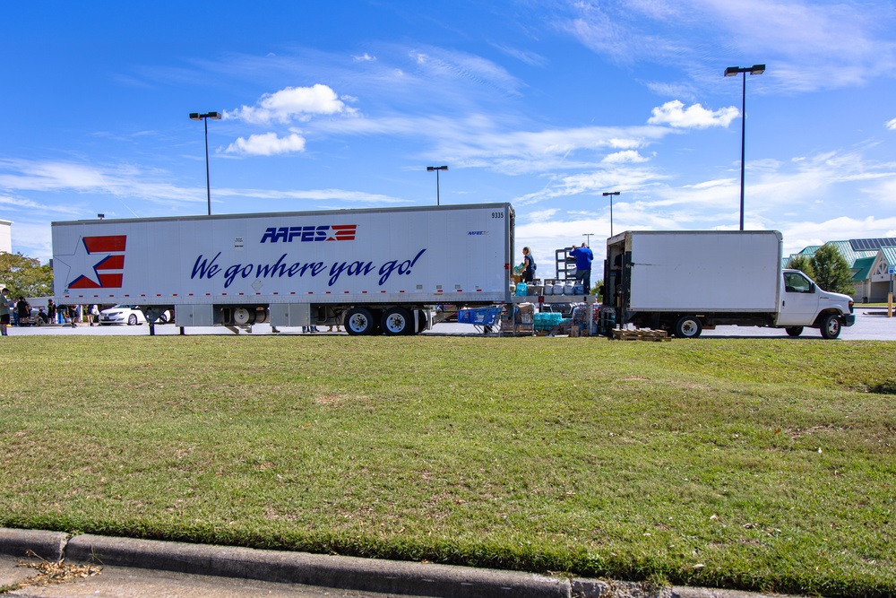 AAFES Truck arrives