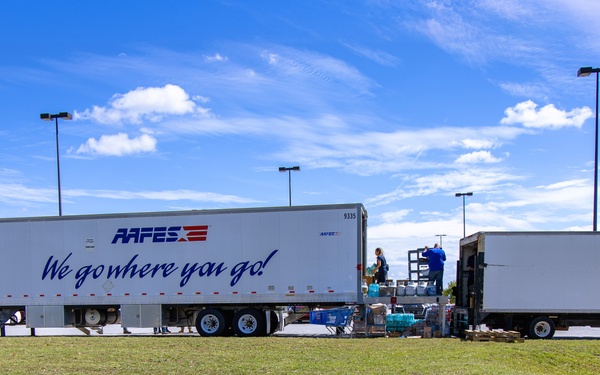 AAFES Truck arrives