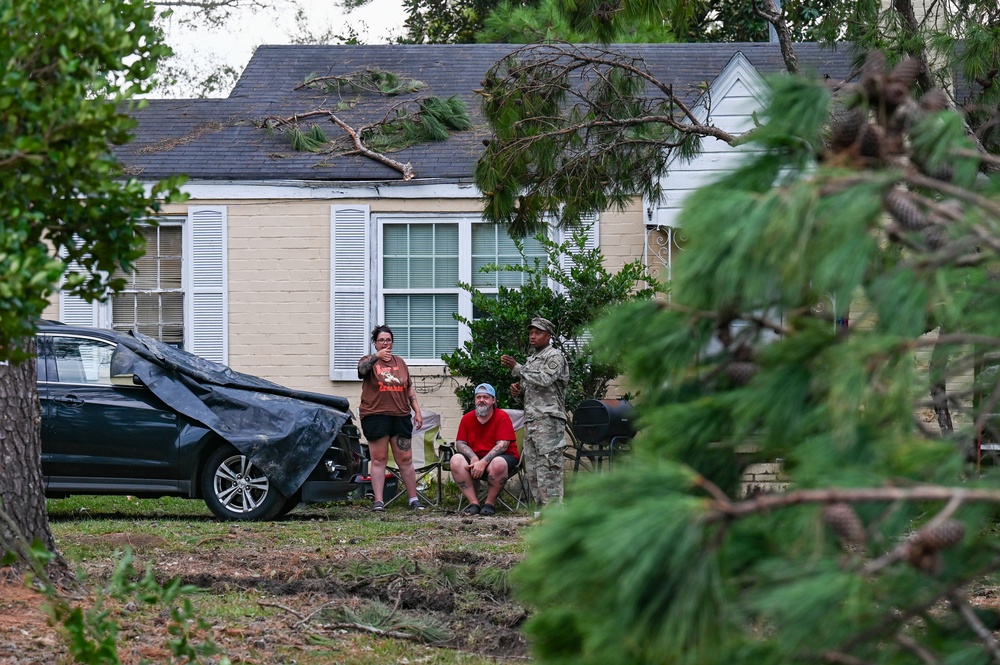 Georgia National Guard Soldiers conduct road clearing operations in Augusta post Hurricane Helene