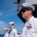 Emory S. Land Sailors Man the Rails During Arrival to Guam