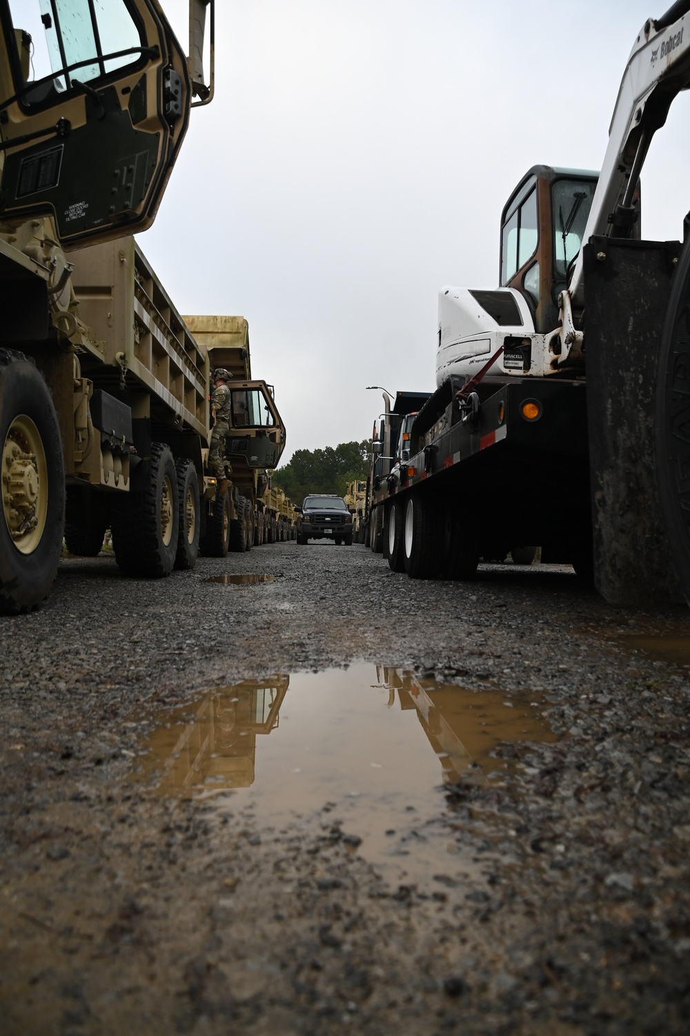 Trucks ready and waiting