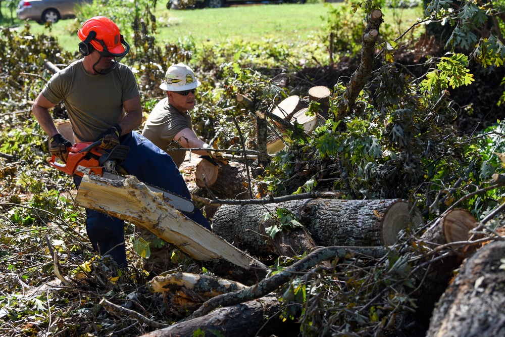 169th Civil Engineer Squadron clears trees after Helene