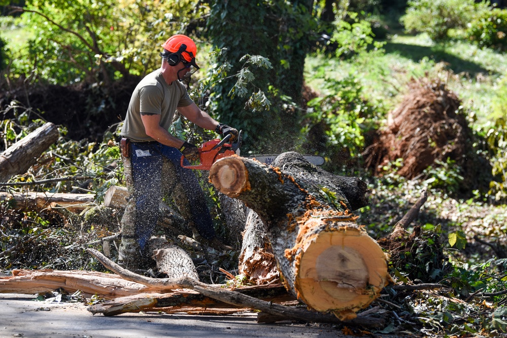 169th Civil Engineer Squadron clears trees after Helene