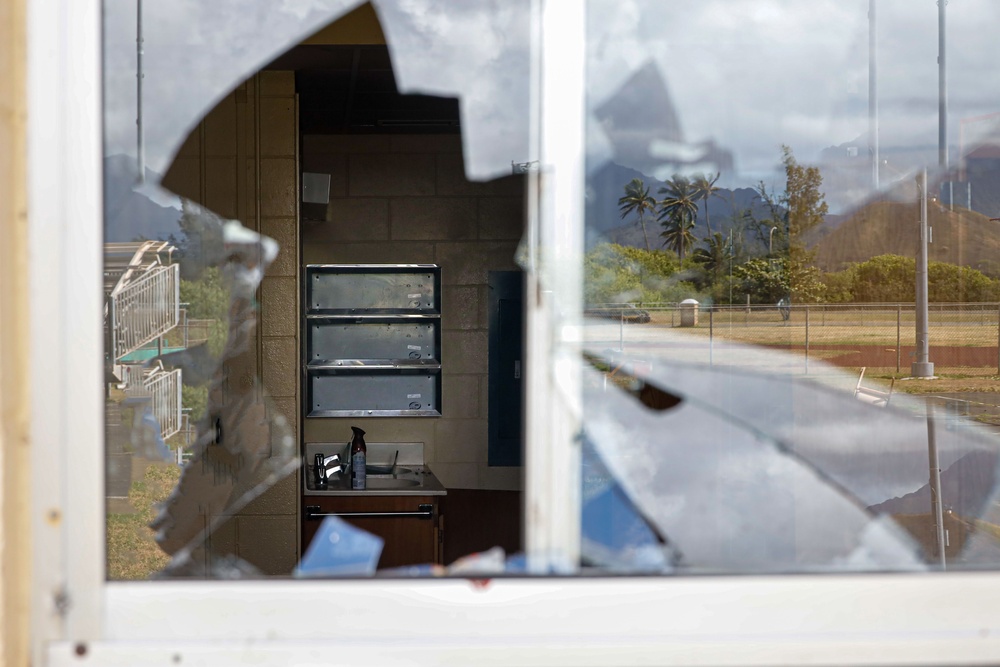 Out With The Old, In With The New: Construction workers prepare to demolish the Mackie Hall barracks