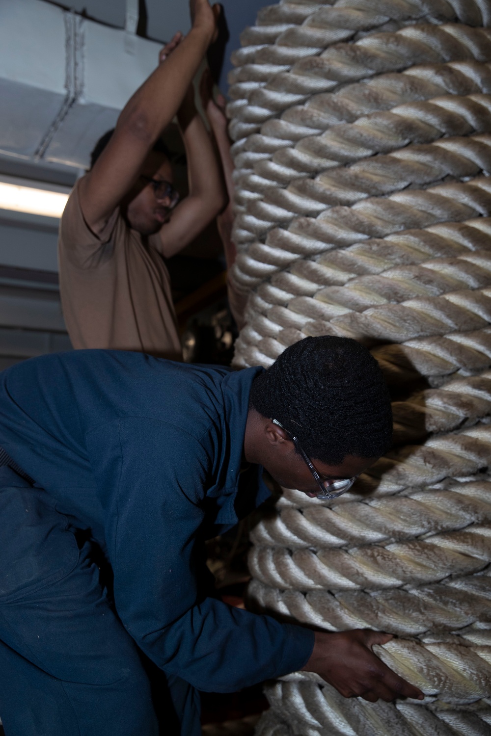 George Washington secure mooring lines