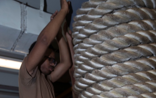 George Washington secure mooring lines