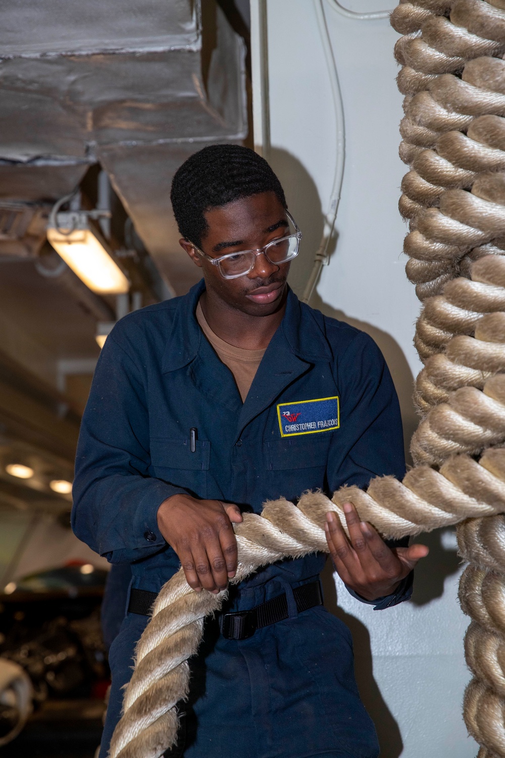 George Washington secure mooring lines