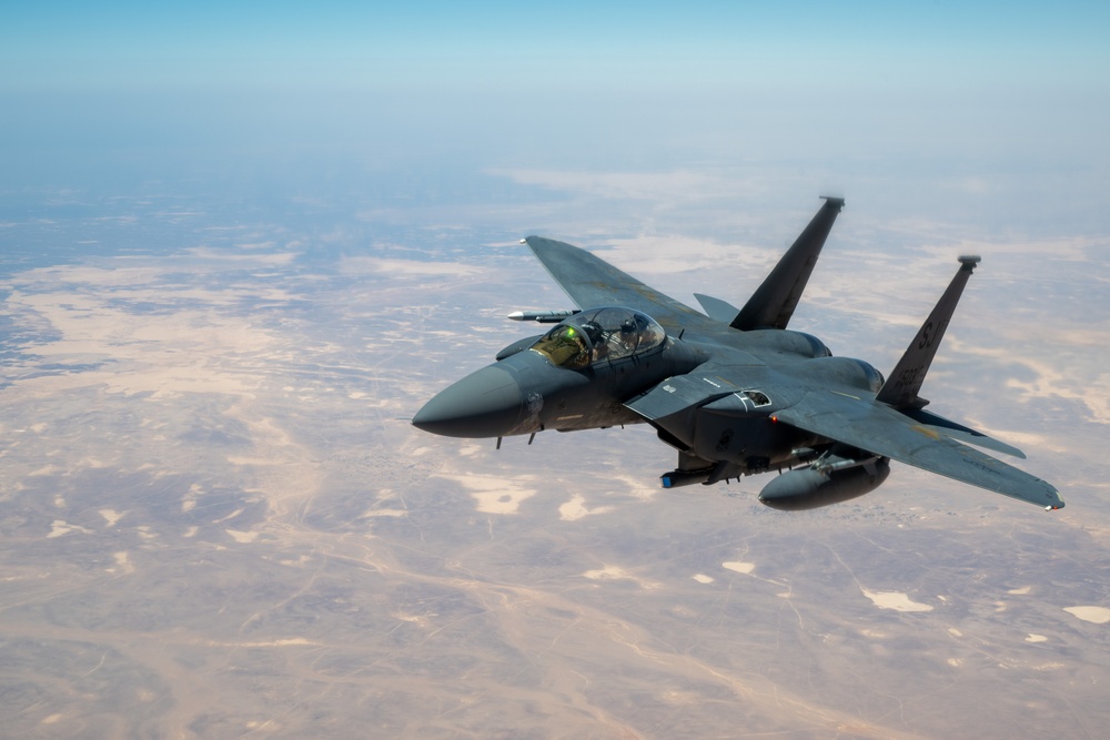 U.S KC-135s refuel F-15s in U.S. Central Command