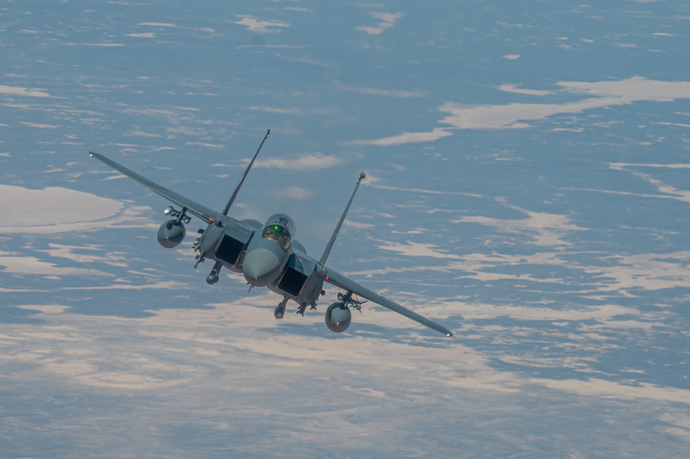 U.S KC-135s refuel F-15s in U.S. Central Command