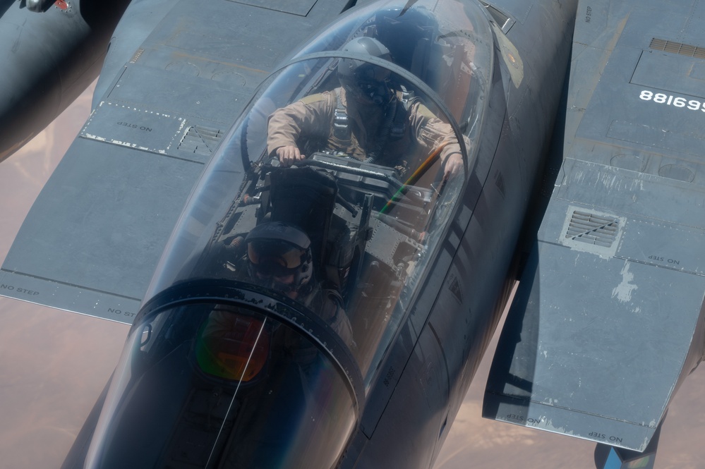 U.S KC-135s refuel F-15s in U.S. Central Command