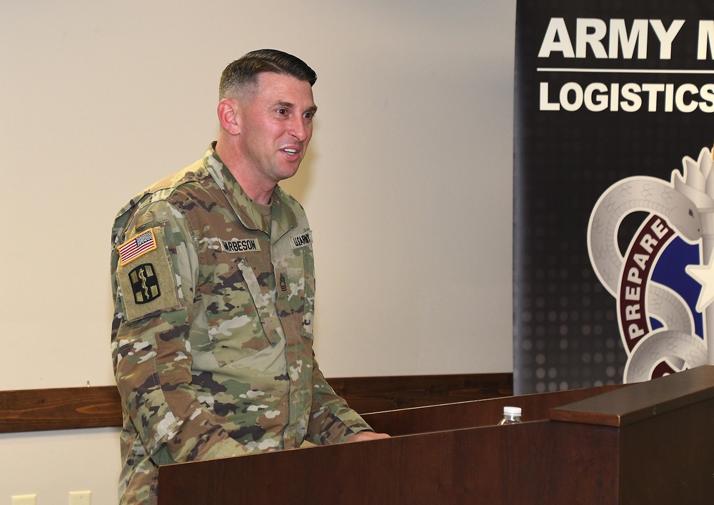 Master Sgt. Harbeson speaks