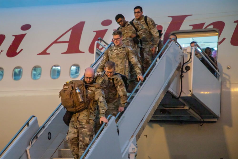 Soldiers with the 293rd Military Police Company, 385th Military Police Battalion reunite with loved ones after nine months in Europe
