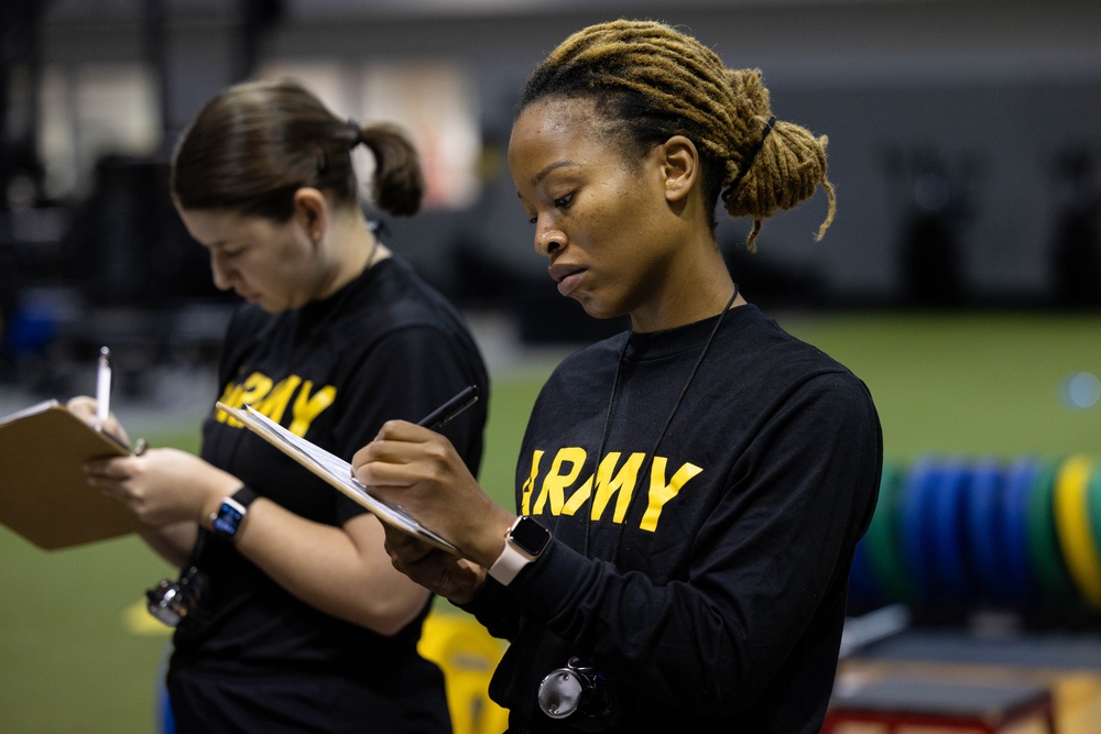Training NCOs conduct ACFT grader training to prepare for The U.S. Army Band fitness test