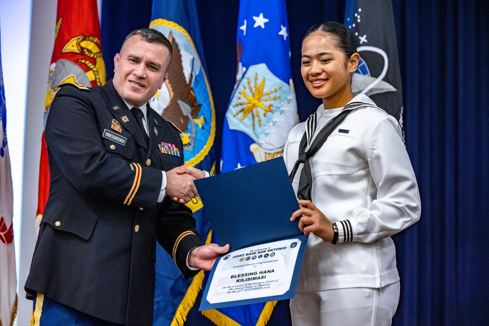 Joint Base San Antonio hosts naturalization ceremony for Sailors