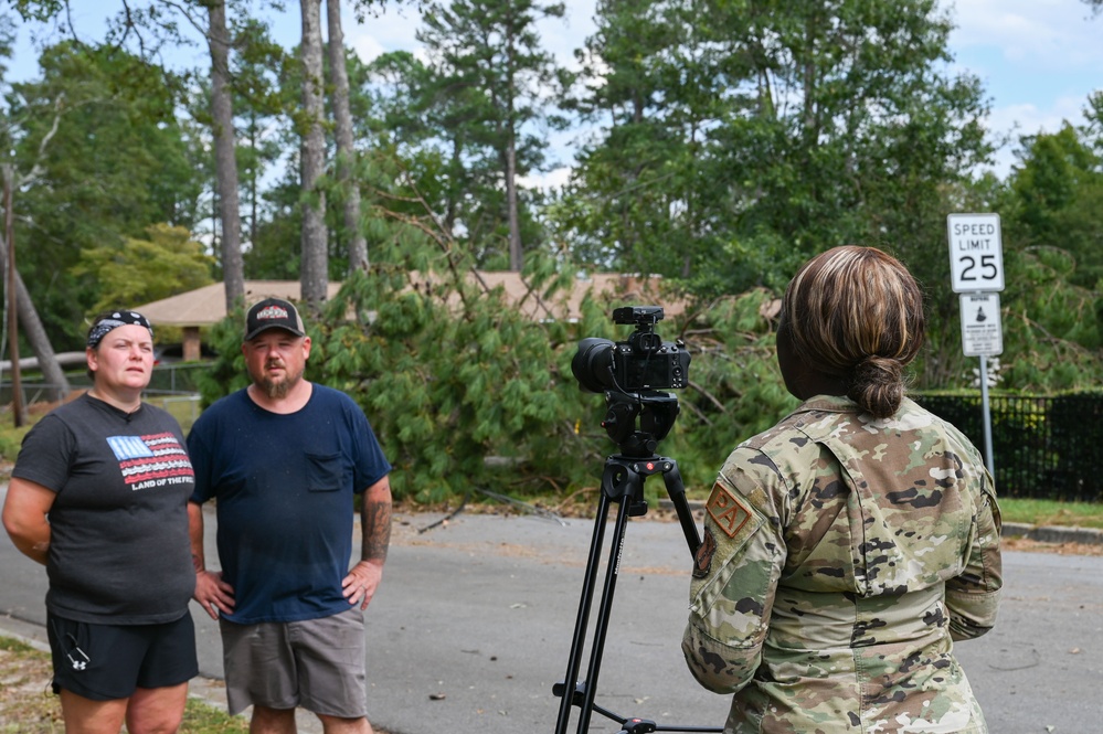 Georgia National Guard Soldiers conduct road clearing operations in Augusta