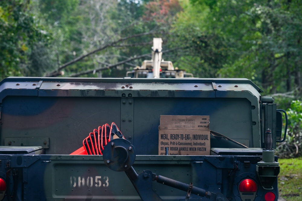 Georgia National Guard Soldiers conduct road clearing operations in Augusta post Hurricane Helene