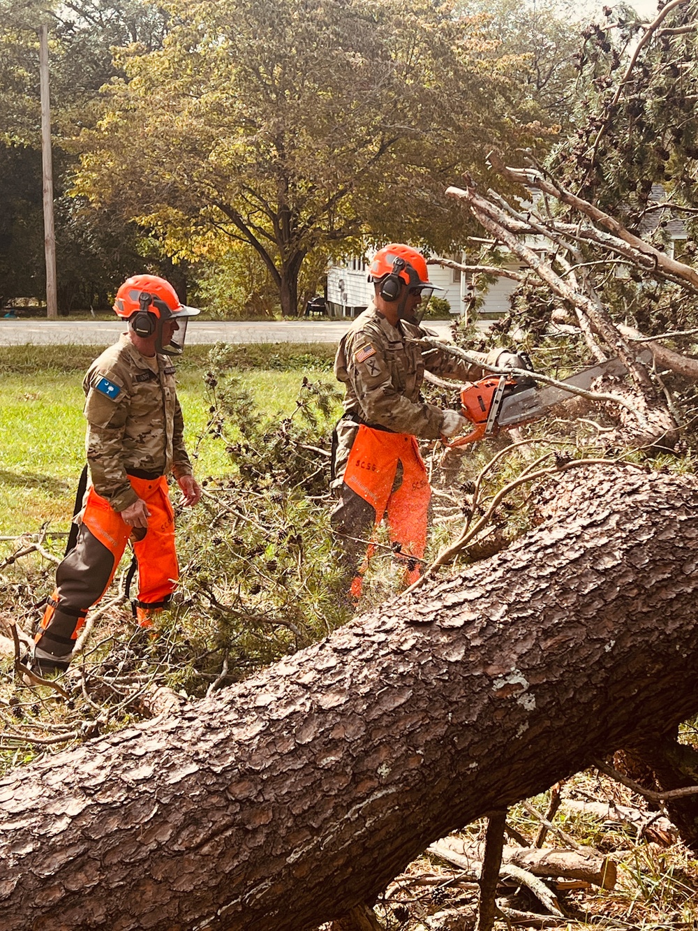 4-118th Infantry Regiment assists tree removal post Hurricane Helene