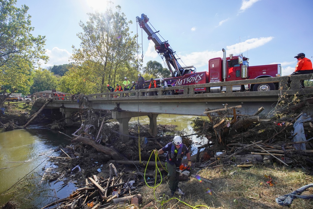 Hurricane Helene Recovery Operation in Haywood County, NC