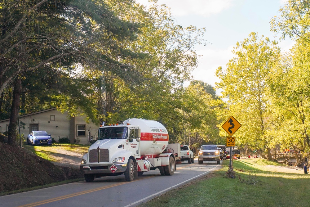 Hurricane Helene Utility Recovery Operation in Haywood County, NC