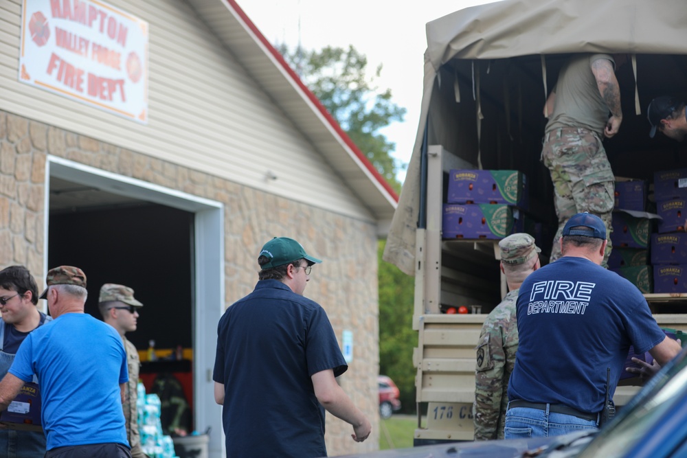 Supply mission to Hampton Valley Forge Fire Department