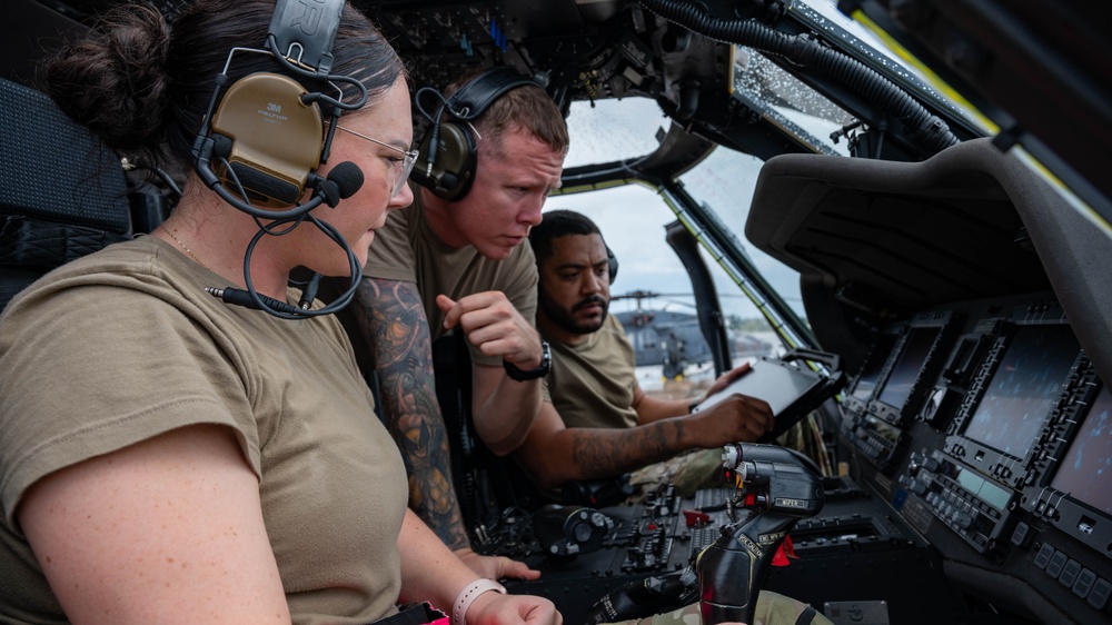 721st CRS train MRA concepts on Kadena HH-60Ws