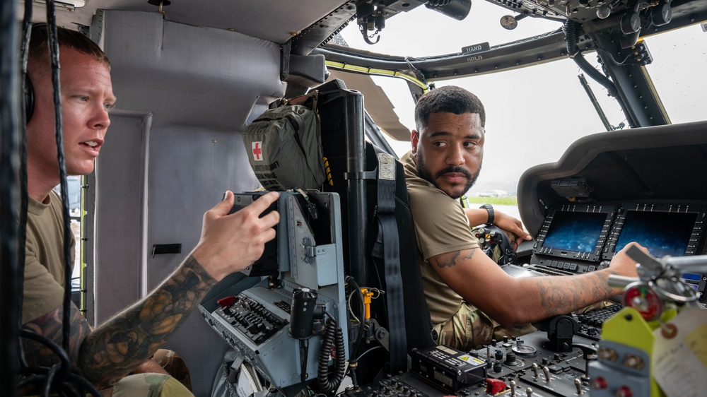 721st CRS train MRA concepts on Kadena HH-60Ws