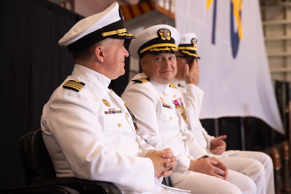 USS Ronald Reagan (CVN 76) hosts a change of command ceremony