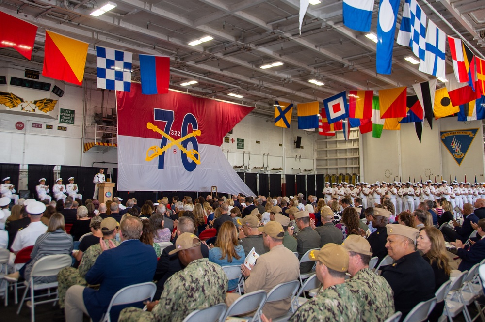 USS Ronald Reagan (CVN 76) hosts a change of command ceremony