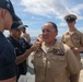 Sailors aboard the USS Howard conduct a Chief Petty Officer Pinning Ceremony in the South China Sea