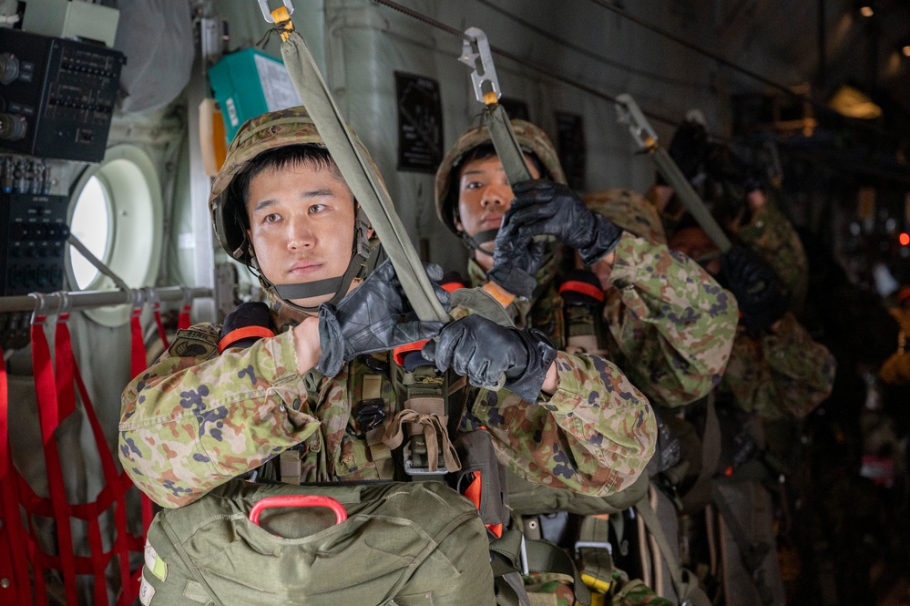 U.S. Air Force, JGSDF collaborate for static line jump training