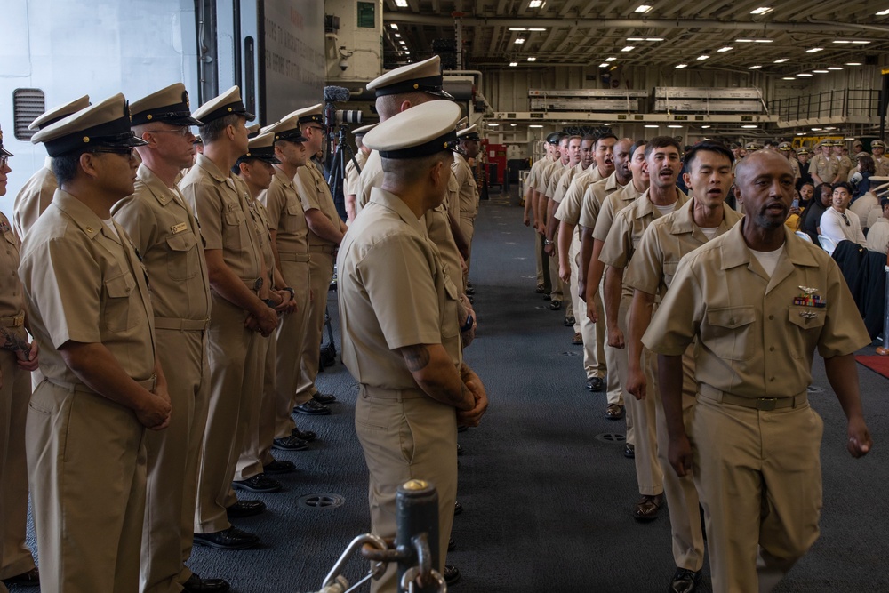 USS Tripoli Holds Chief pinning ceremoney