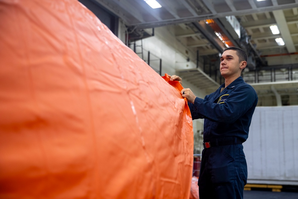 Sailors Inflate Practice Target