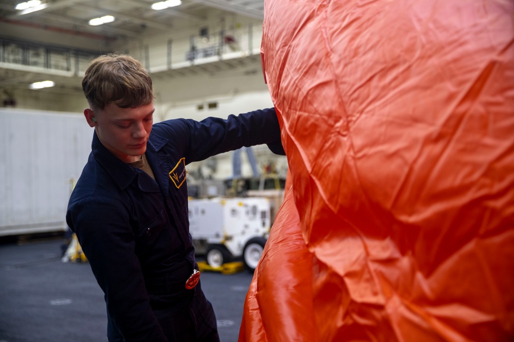 Sailors Inflate Practice Target
