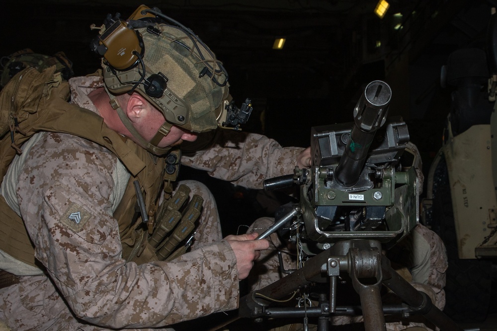 BLT 1/8, 24TH MEU (SOC), Marines Conduct Crew-Served Weapons Familiarization
