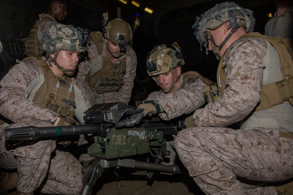 BLT 1/8, 24TH MEU (SOC), Marines Conduct Crew-Served Weapons Familiarization