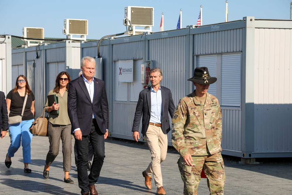 Lithuanian President visits Camp Herkus, Lithuania