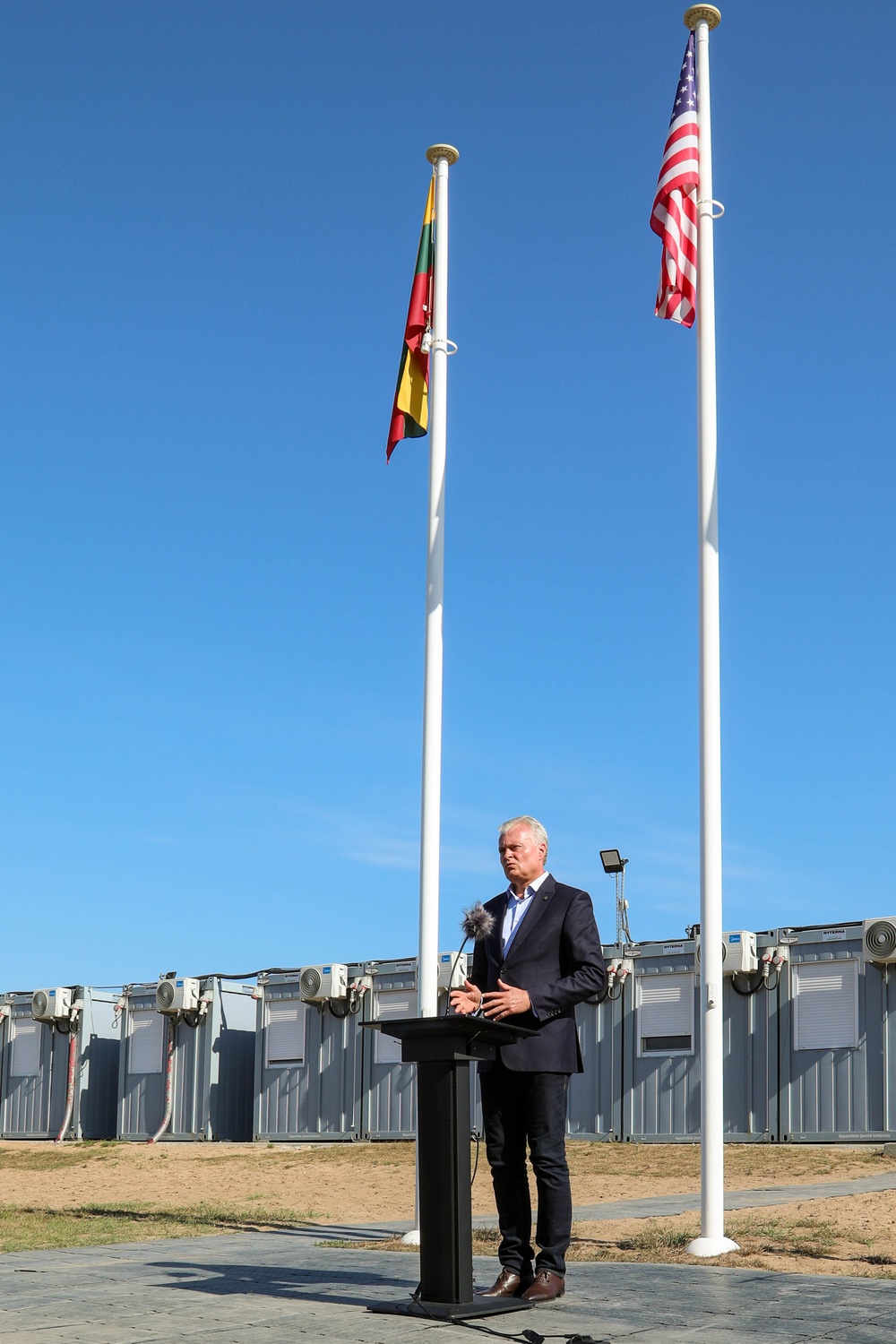 Lithuanian President visits Camp Herkus, Lithuania